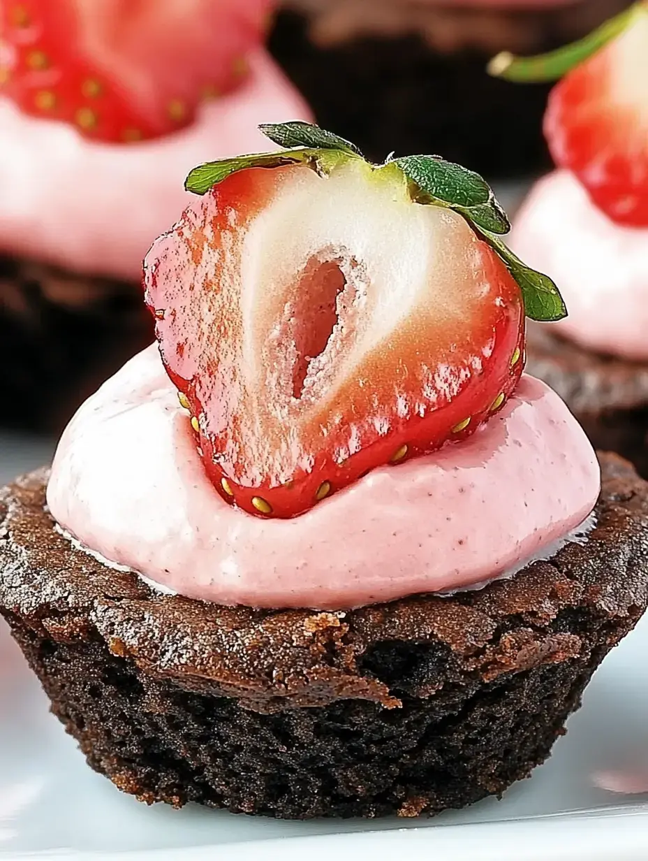 Nahaufnahme von einem Schoko-Cupcake mit rosa Creme und frischer Erdbeere obendrauf.