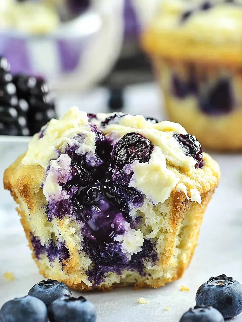 Einfache Blaubeer Frischkäse Muffins