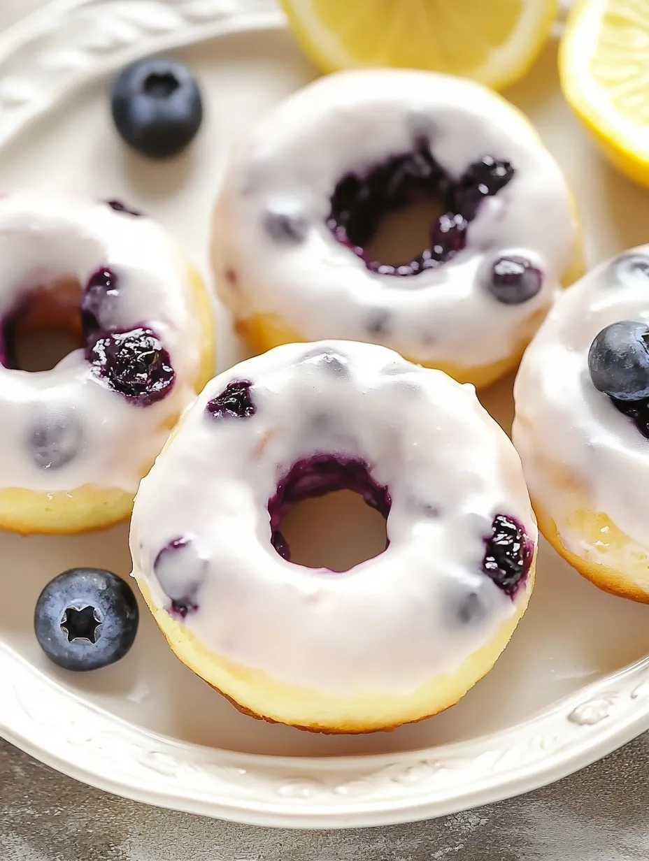Hausgemachte Zitronen-Blaubeer-Donuts aus dem Ofen