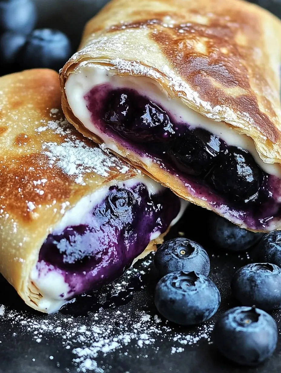 Frische Blaubeer-Käsekuchen Chimichangas
