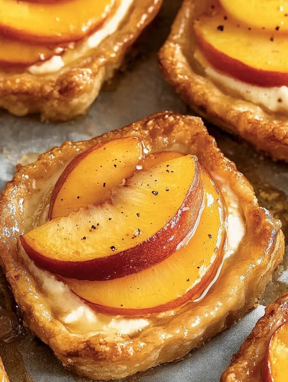 Einfache Pfirsich-Frischkäse Tartelettes