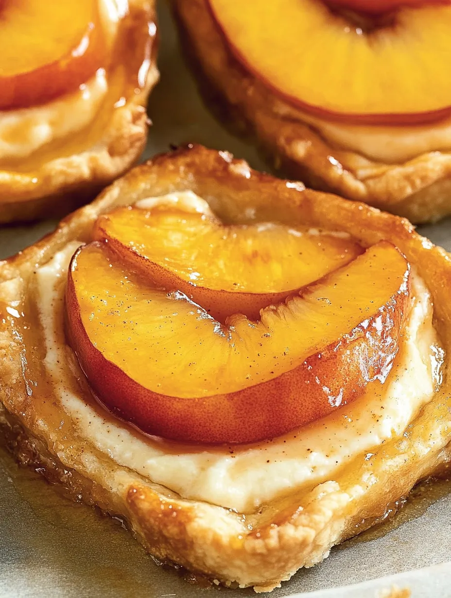 Hausgemachte Mini Pfirsich-Frischkäse Tartelettes