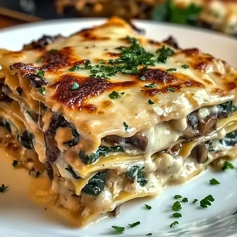 Champignon-Spinat-Lasagne