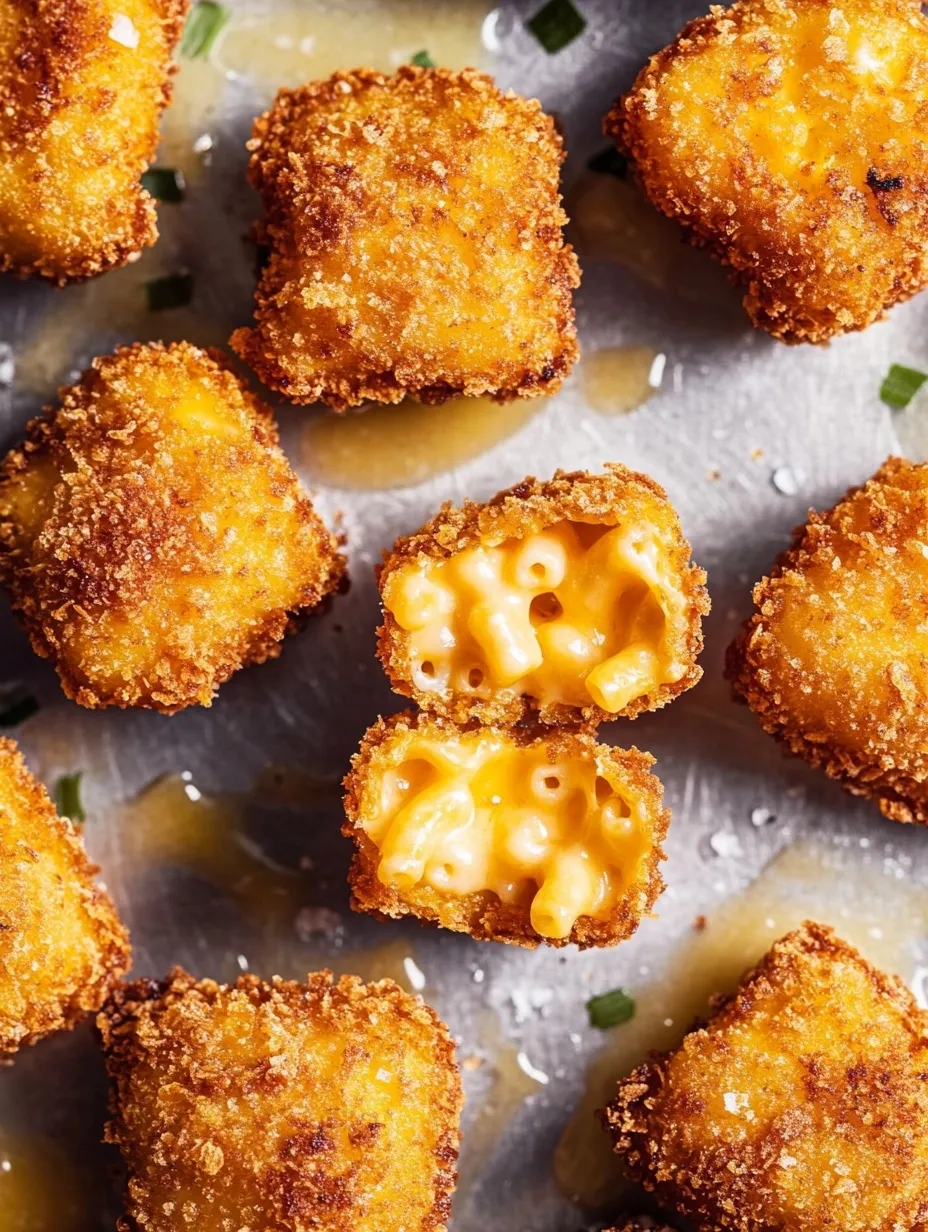 Krosse frittierte selbstgemachte Mac & Cheese Bällchen
