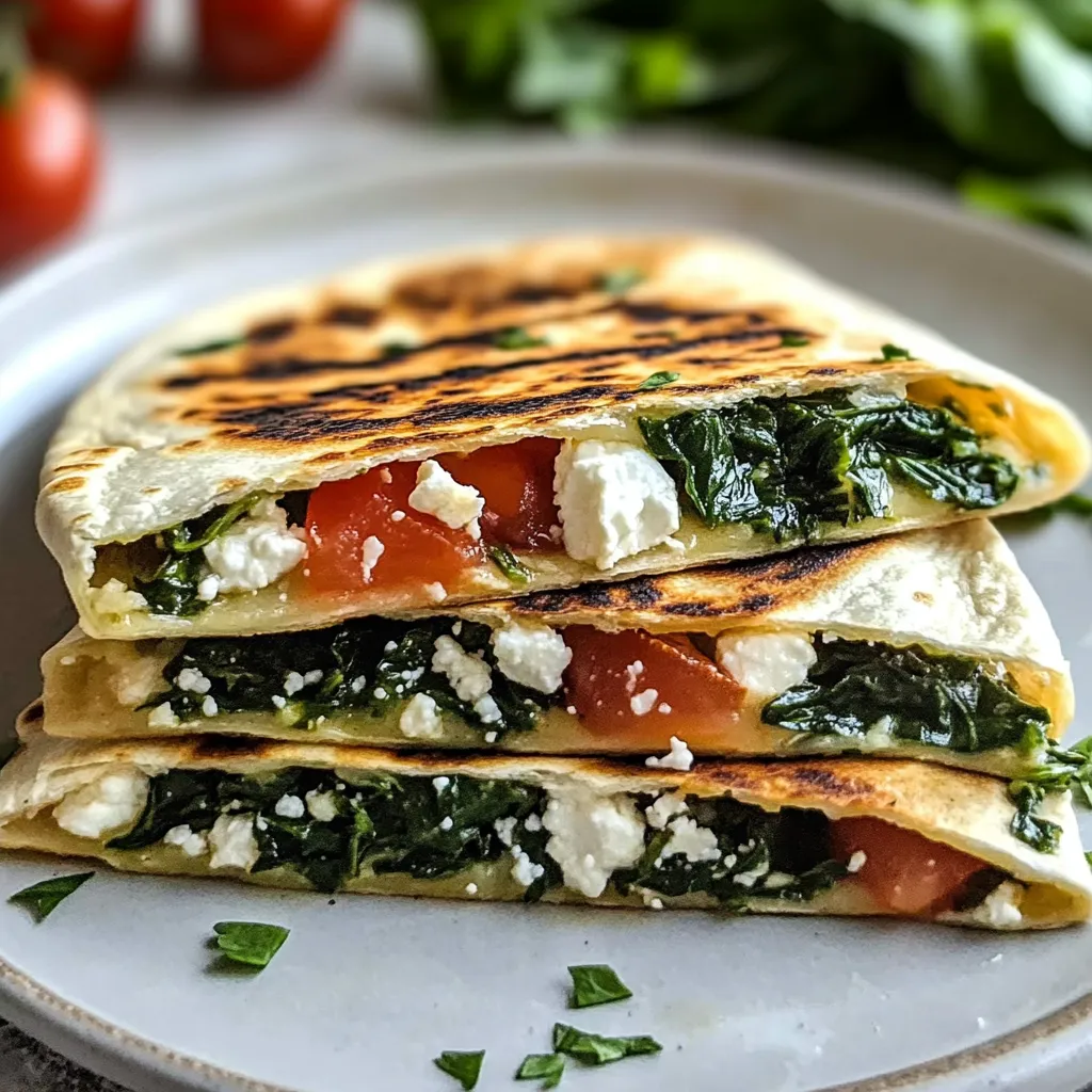 Spinat und Feta Tortillas