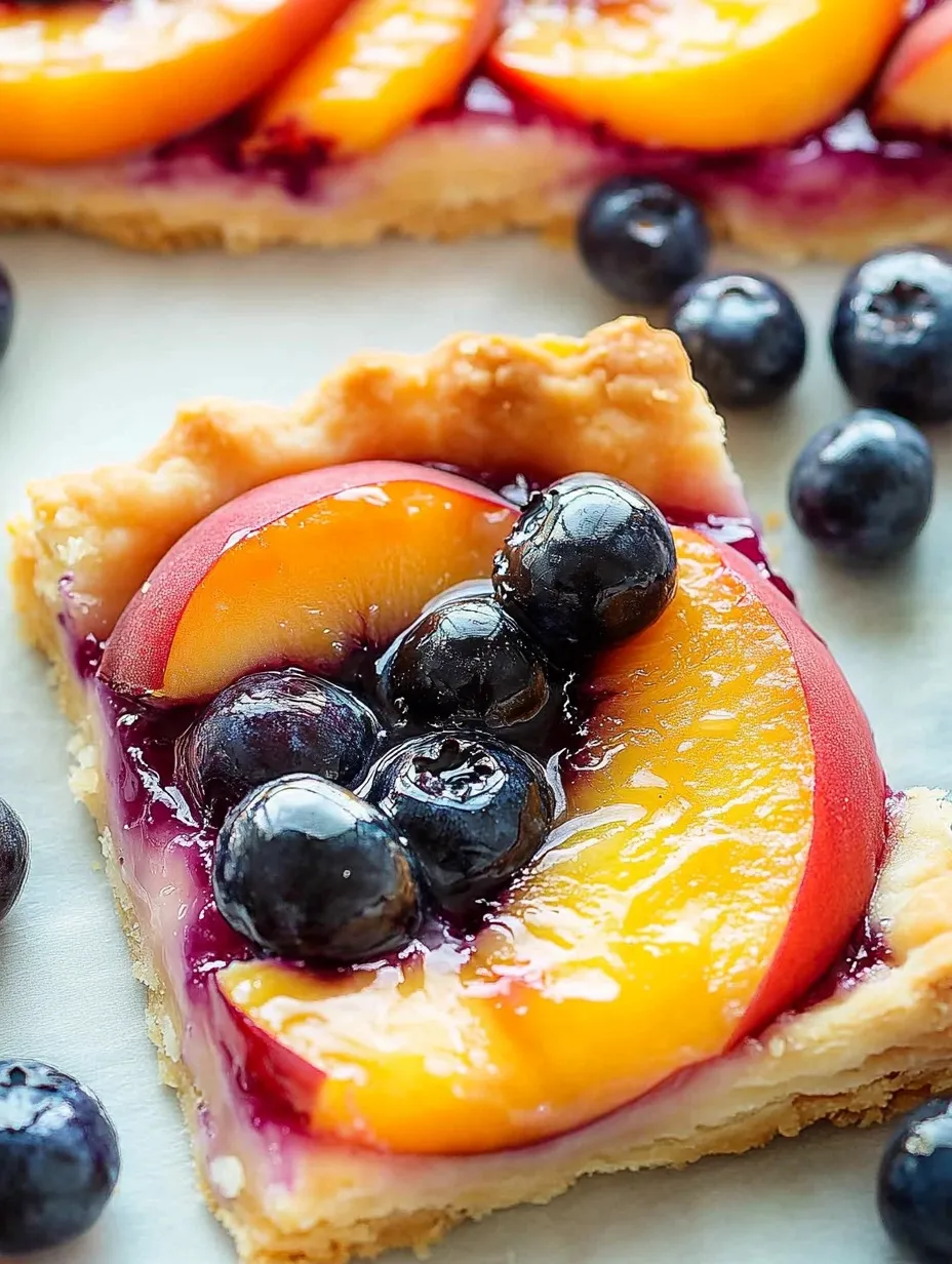 Schneller Blaubeer-Pfirsich-Kuchen