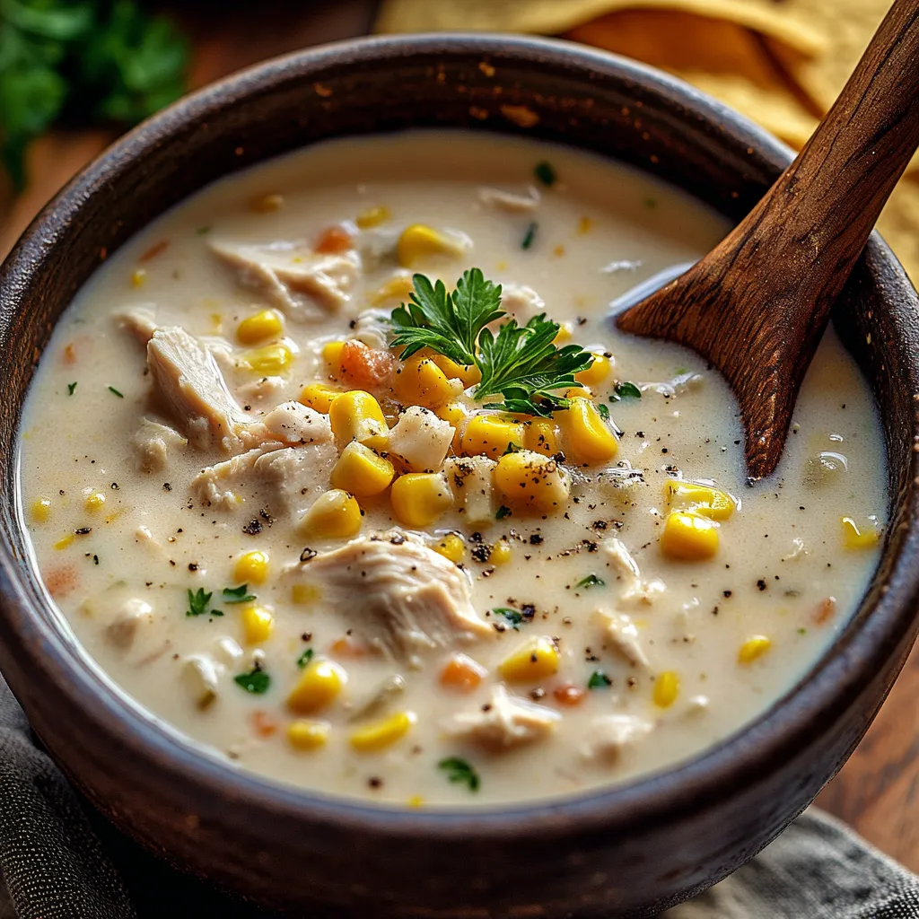 Cremige Hühnchen-Mais Suppe