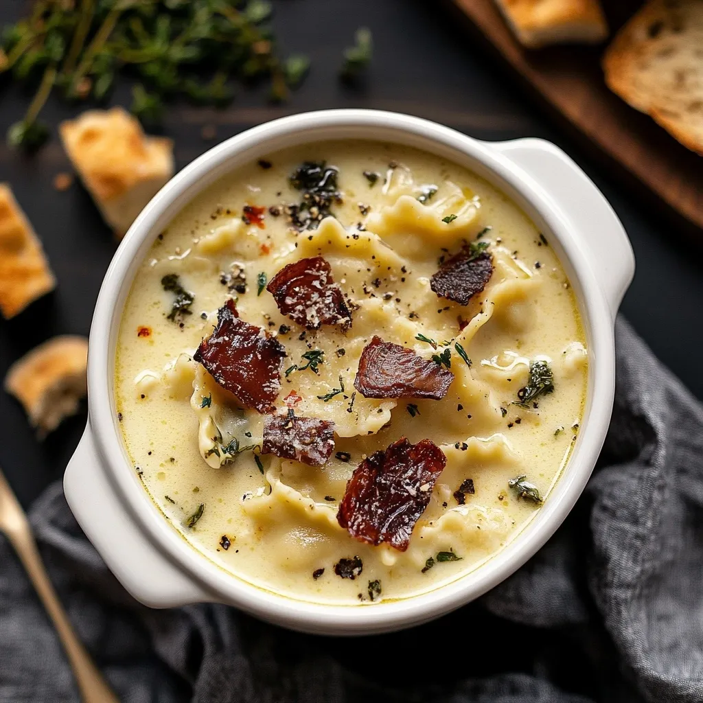 Schnelle Cremige Hähnchen-Lasagnesuppe