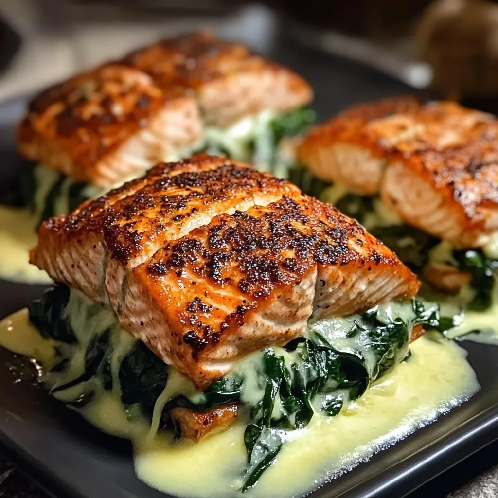 Gefüllter Lachs mit Spinatkruste