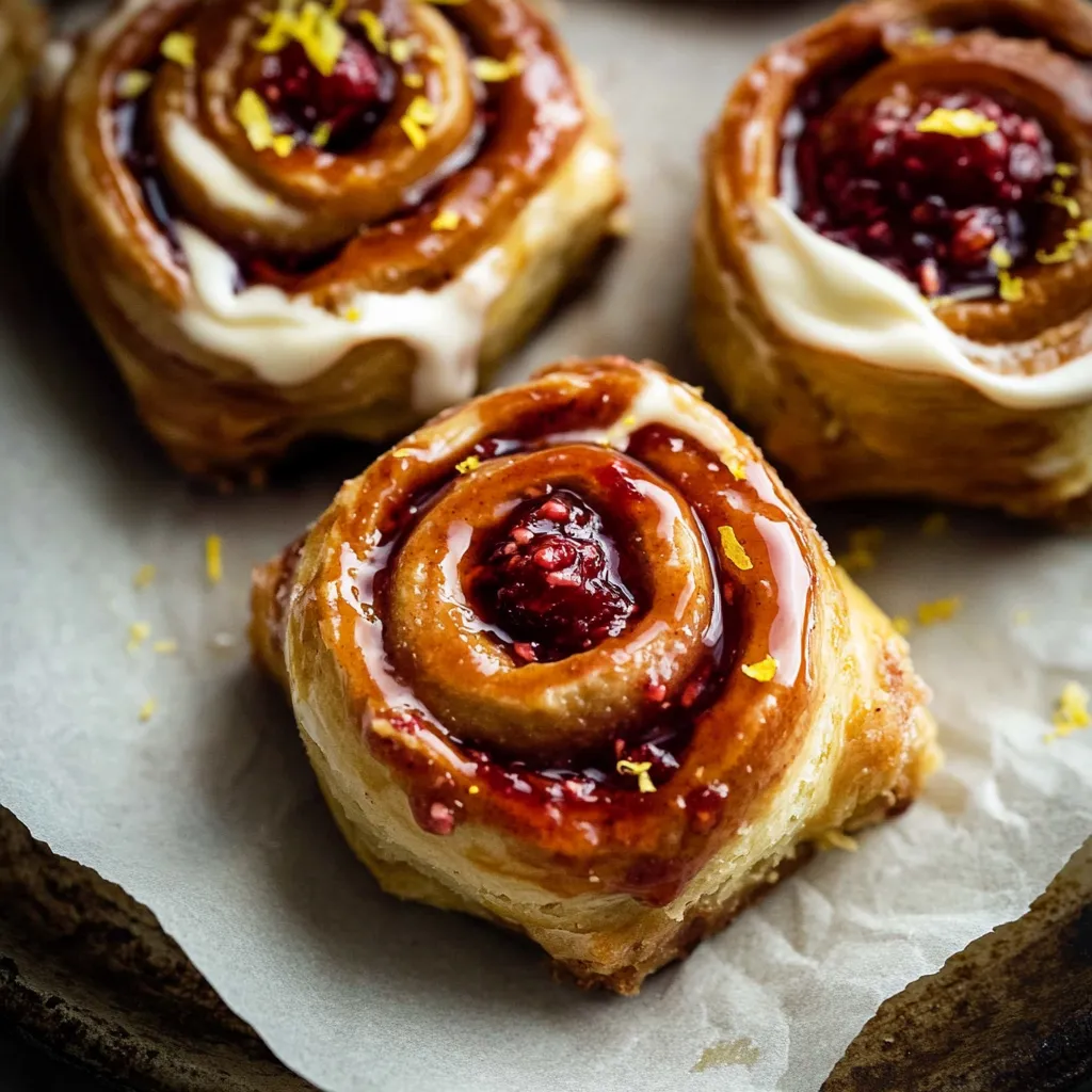 Vegane Himbeer Zitronen Zimtschnecken