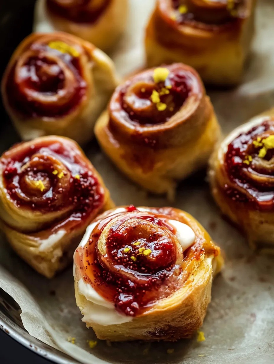 Himbeer-Zitronen vegane Zimtschnecken