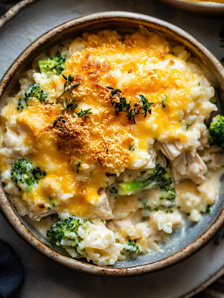 Überbackener Käse-Hähnchen-Brokkoli-Reis-Auflauf