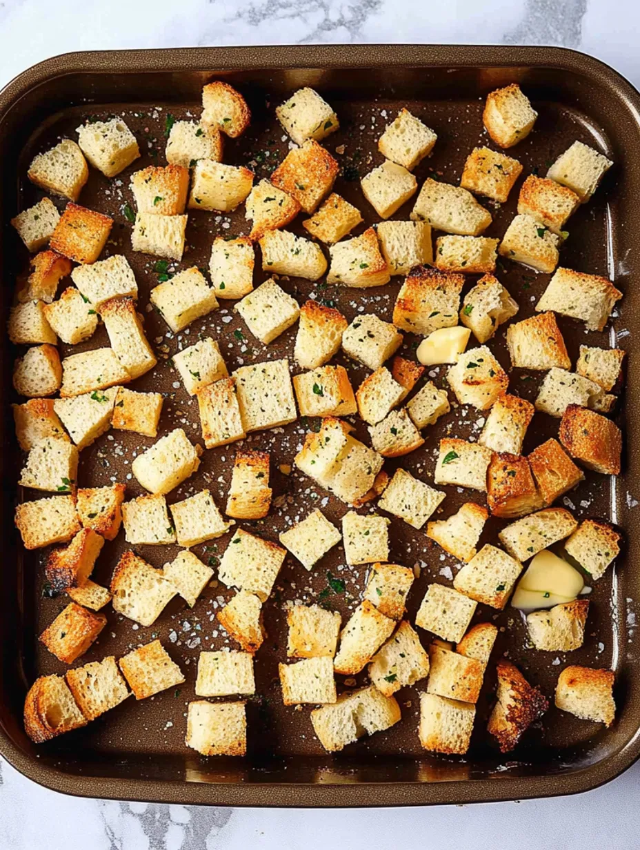 Unglaublich cremige Knoblauchbrot-Suppe mit selbstgemachten Croutons