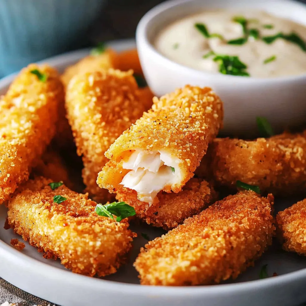 Knusprige Frische Fischstäbchen Fritteuse