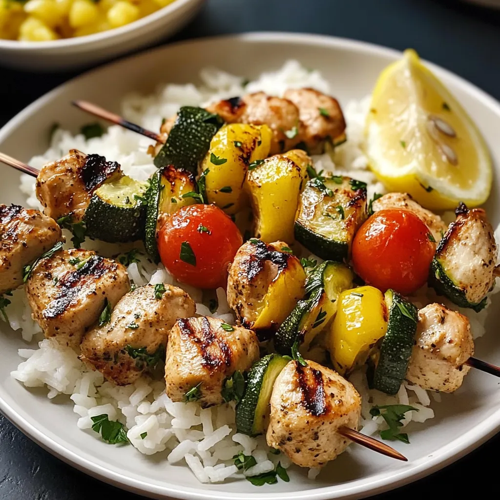 Gegrillte Hähnchenspieße