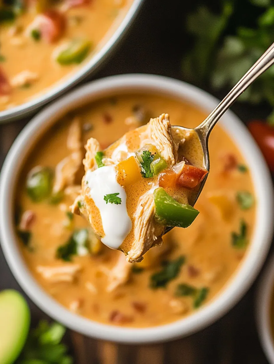 Sahnige Hähnchen-Fajita-Suppe
