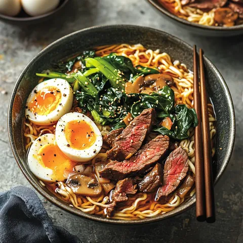 Scharfes Rind Ramen Nudelsuppe