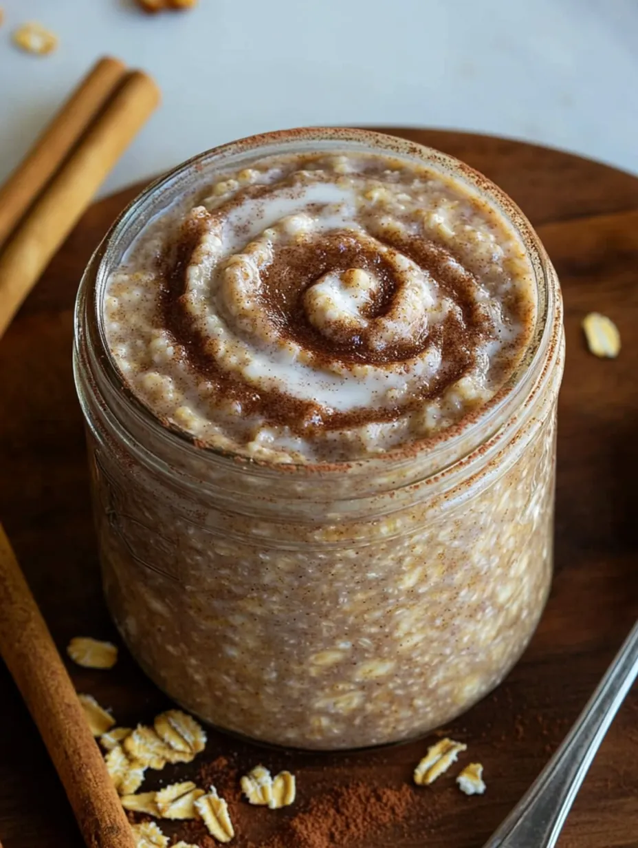 Beste cremige Zimtschnecken Overnight Oats