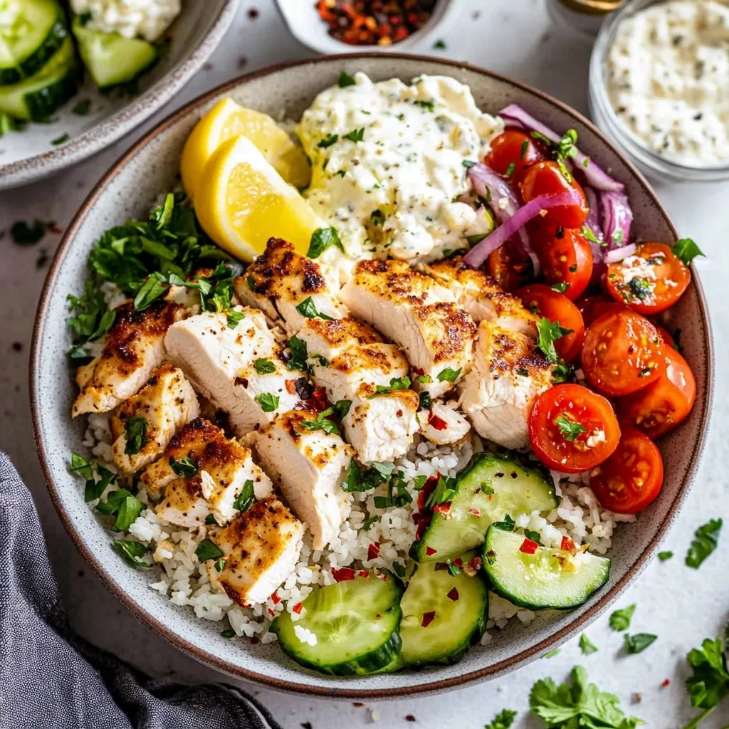 Griechische Chicken Bowls