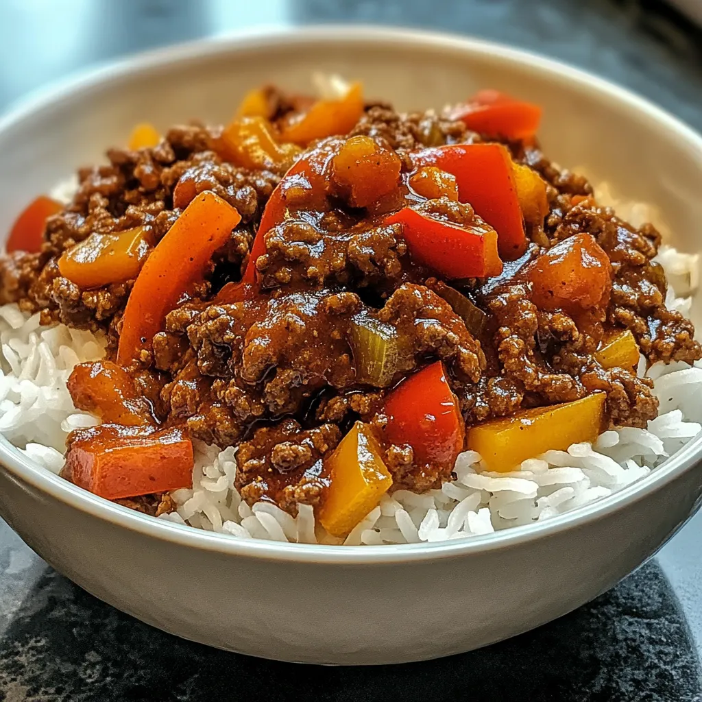 Rindfleisch-Paprika-Reis Bowl selbstgemacht