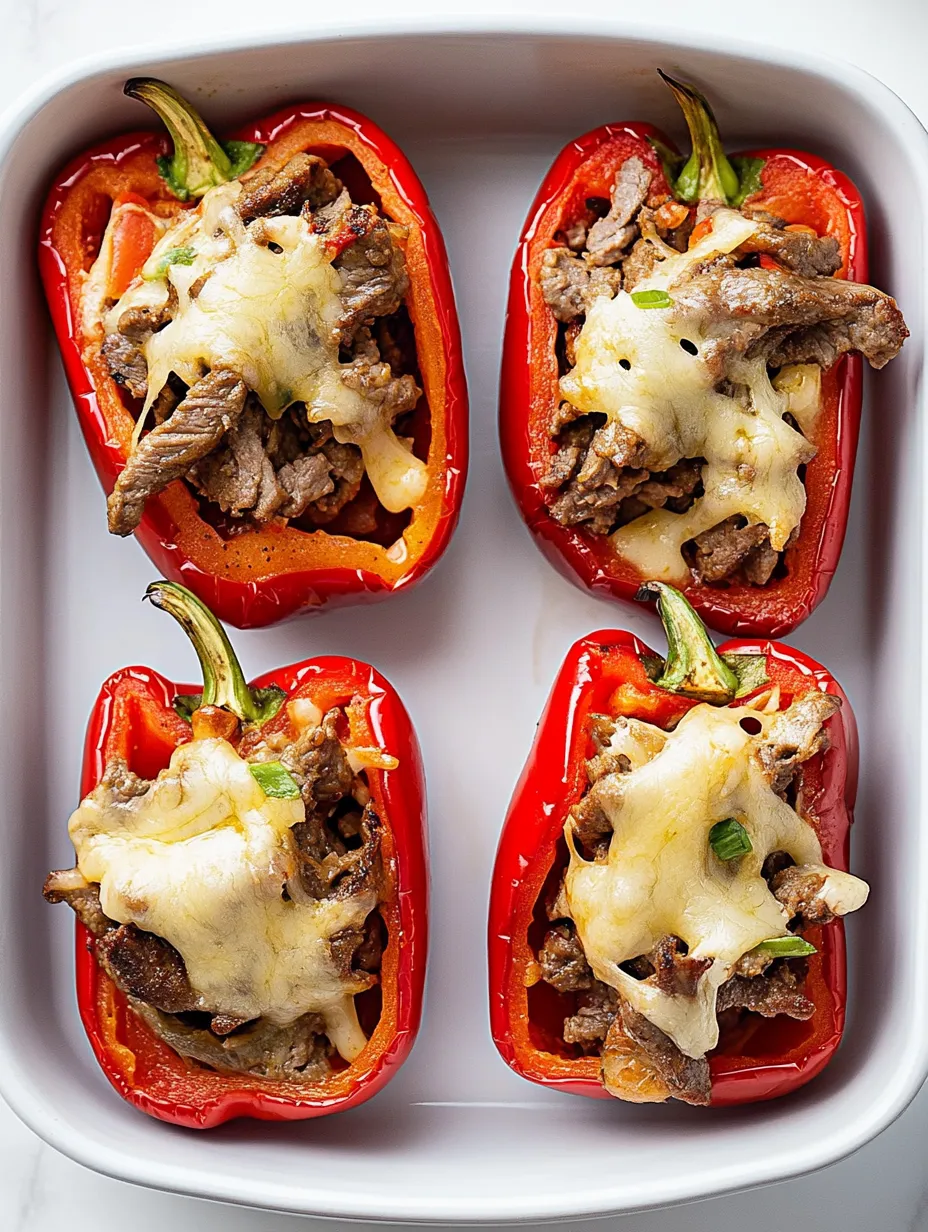 Gefüllte Paprika mit Käsesteak