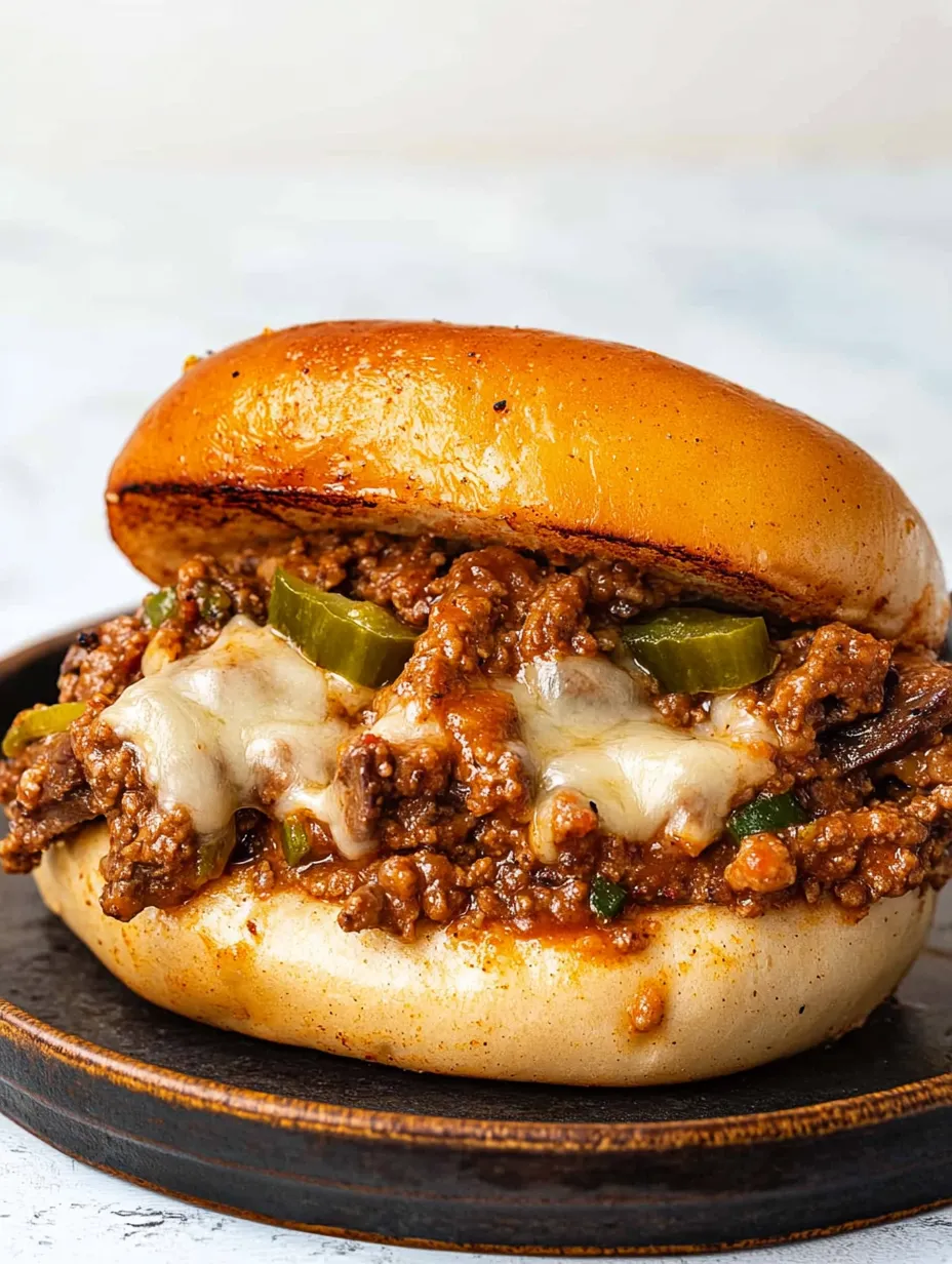 Philly Cheesesteak Sloppy Joes Gericht