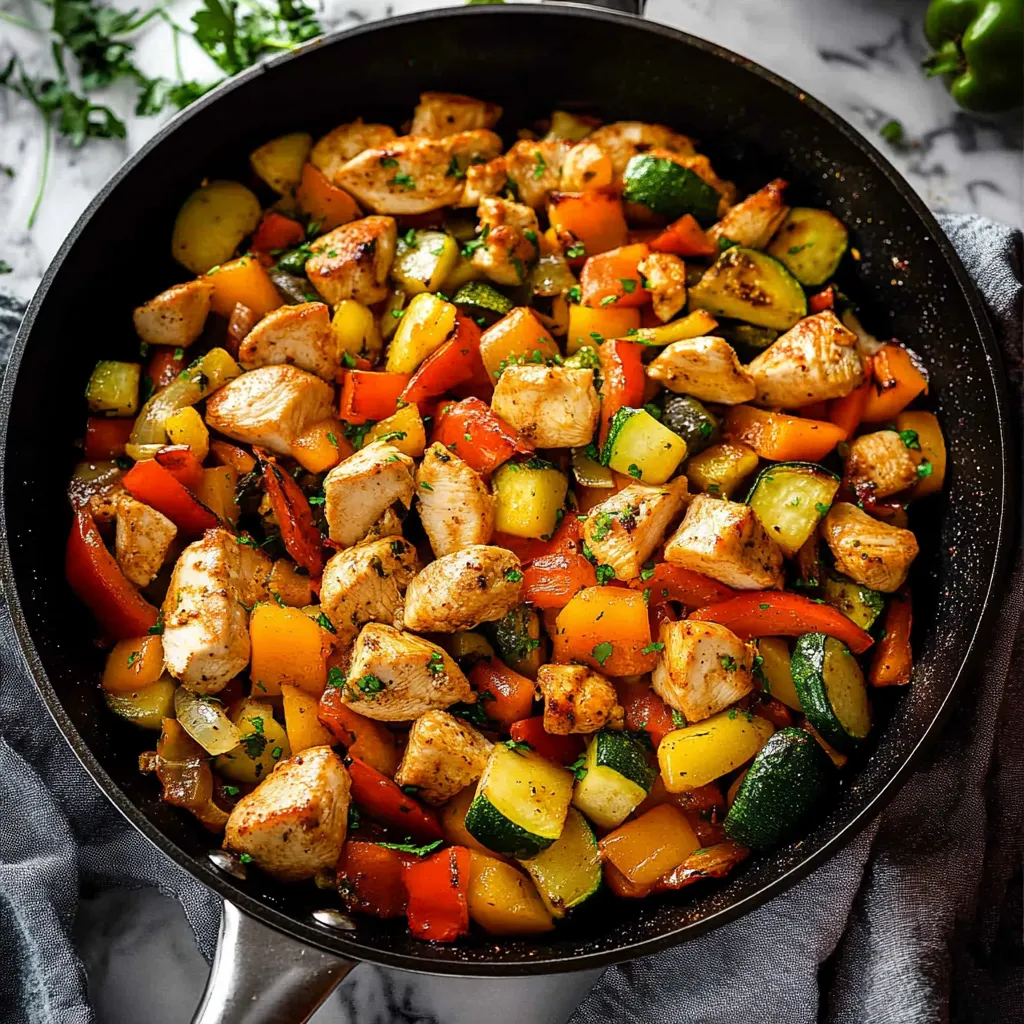 Huhn Gemüse Pfanne Gericht