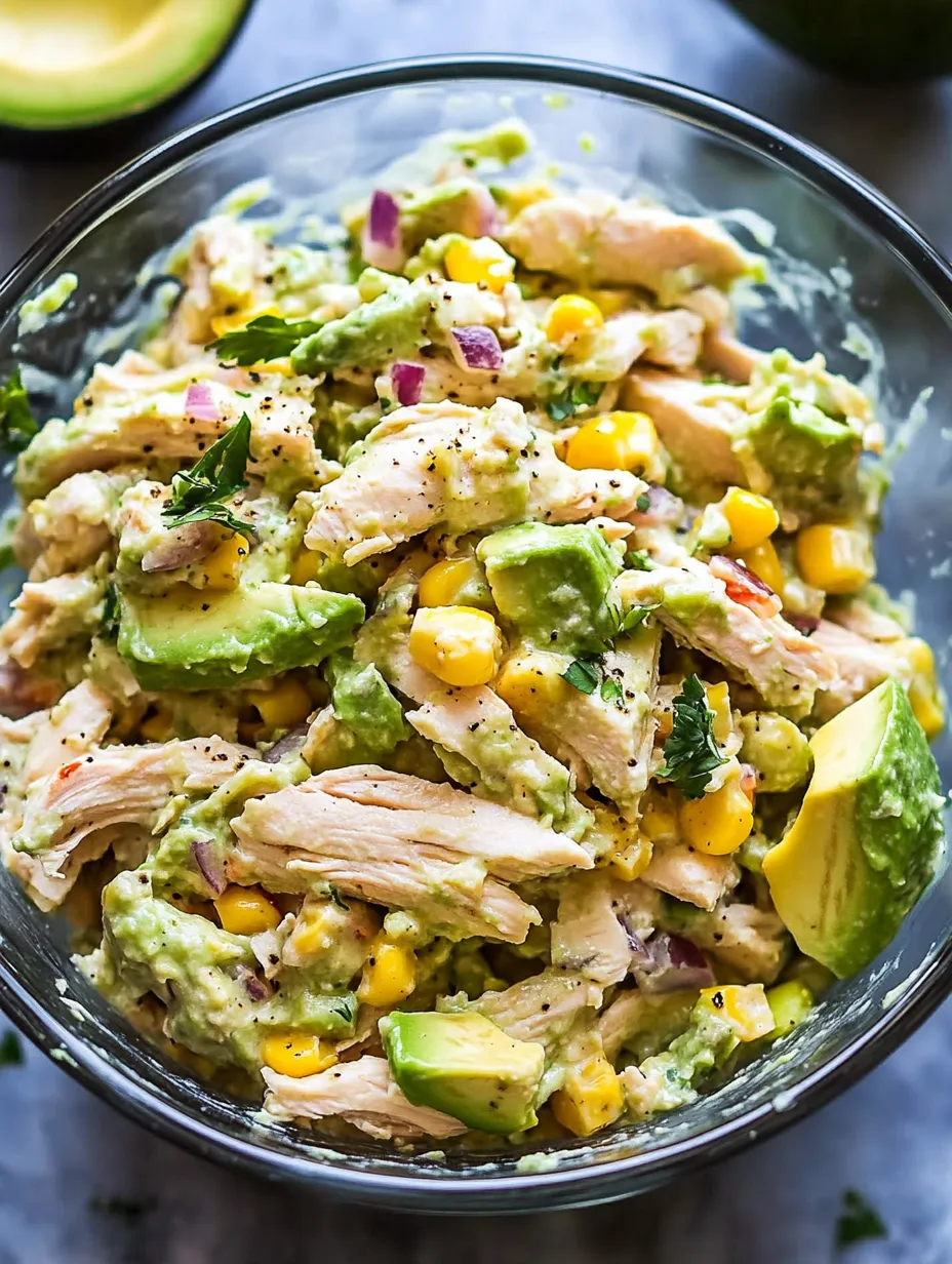 Gesunder Avocado-Hähnchensalat