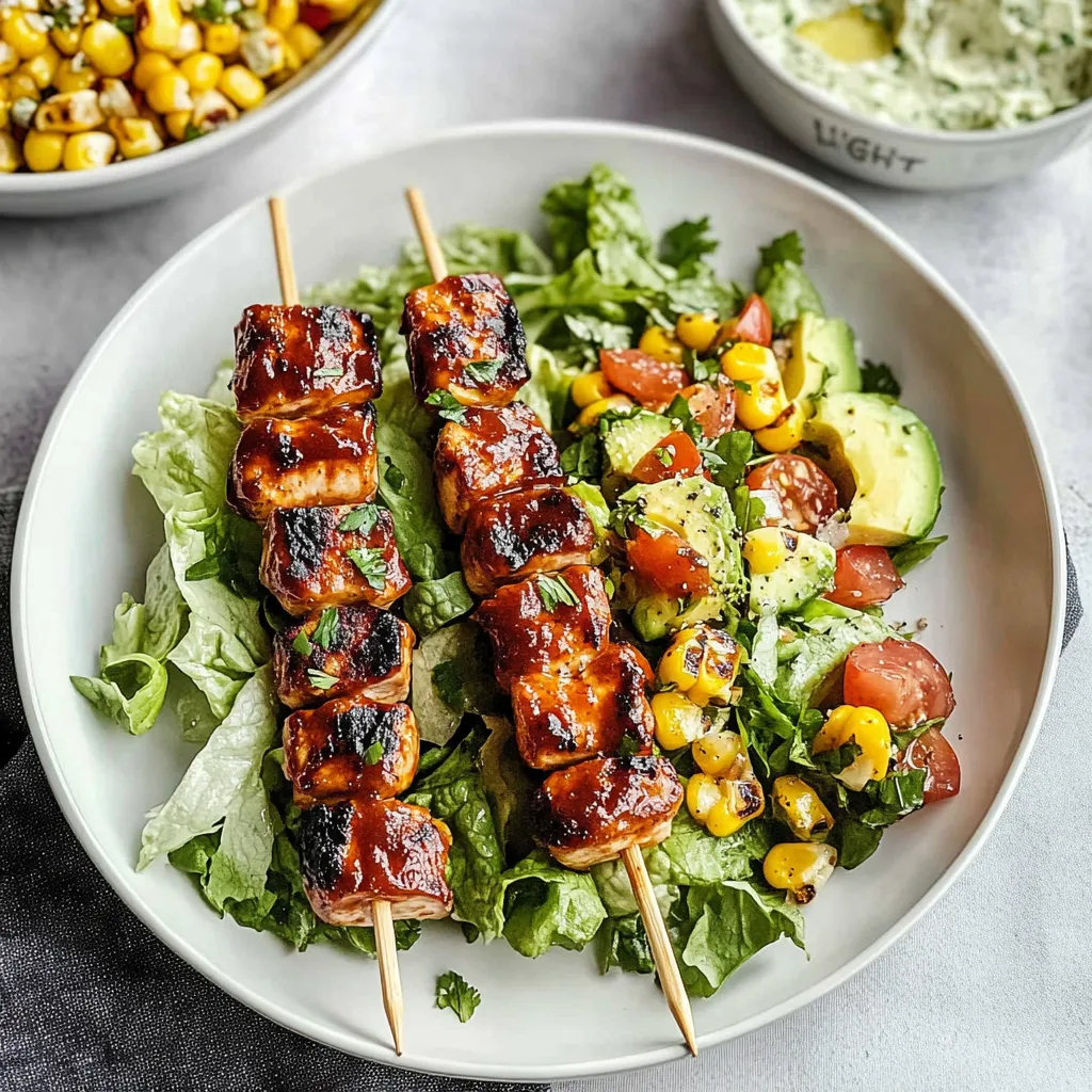 BBQ Hähnchenspieß Salat Selbstgemacht