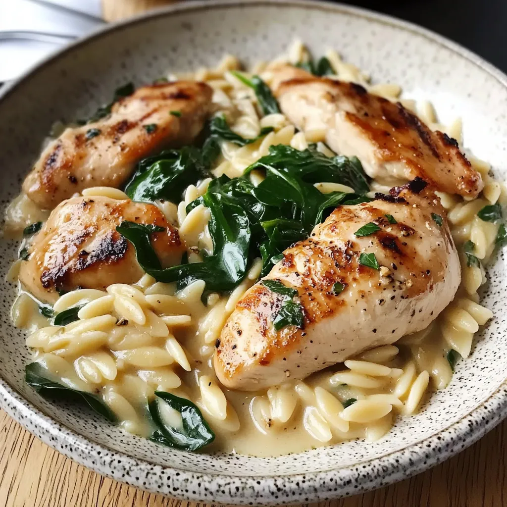 Cremiges Orzo mit Huhn