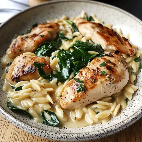 Cremiges Orzo mit Huhn