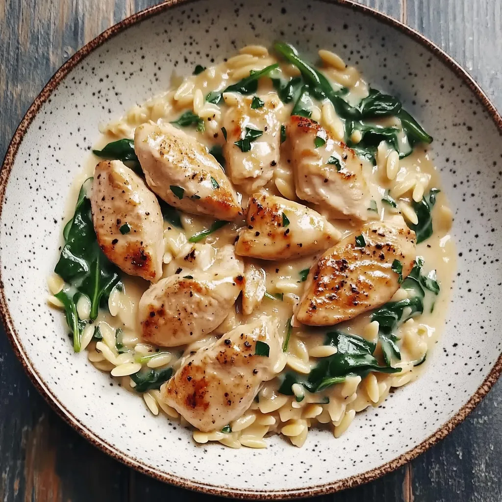 Einfaches Boursin Orzo mit Hähnchen