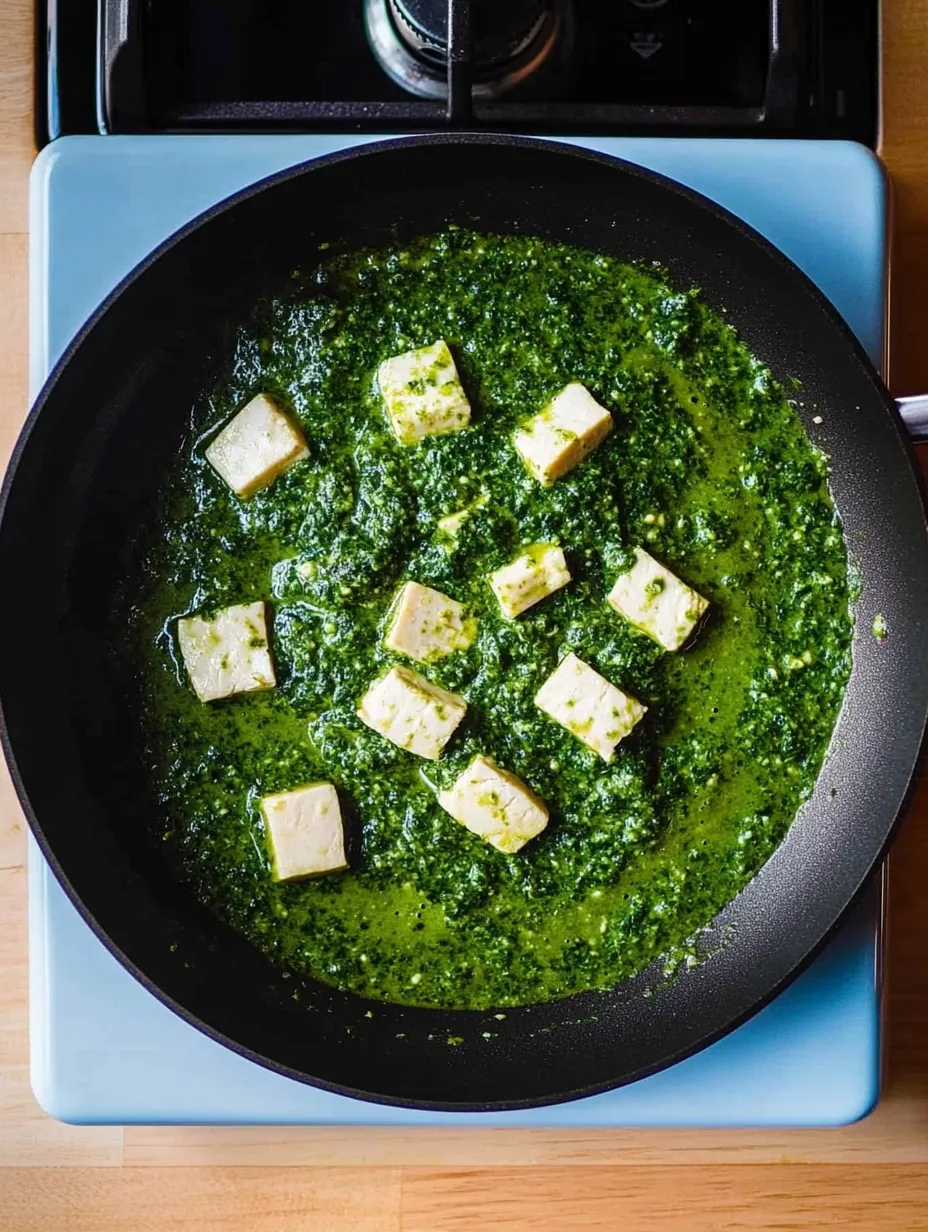 Cremiges Grünkohlgericht mit Kokosmilch und knusprigem Tofu