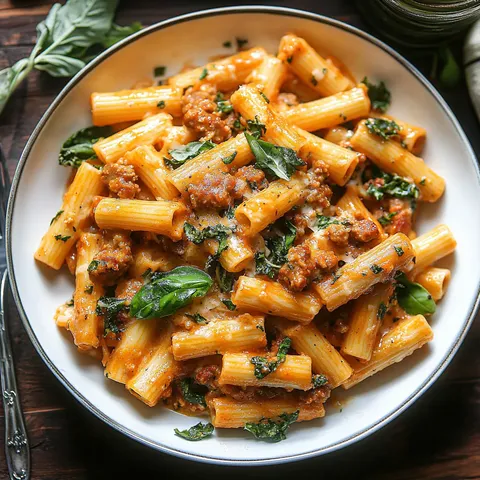Würzig Cremige Wurst-Pasta