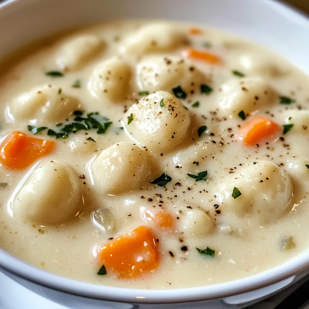Cremige Hähnchen-Gnocchi-Suppe