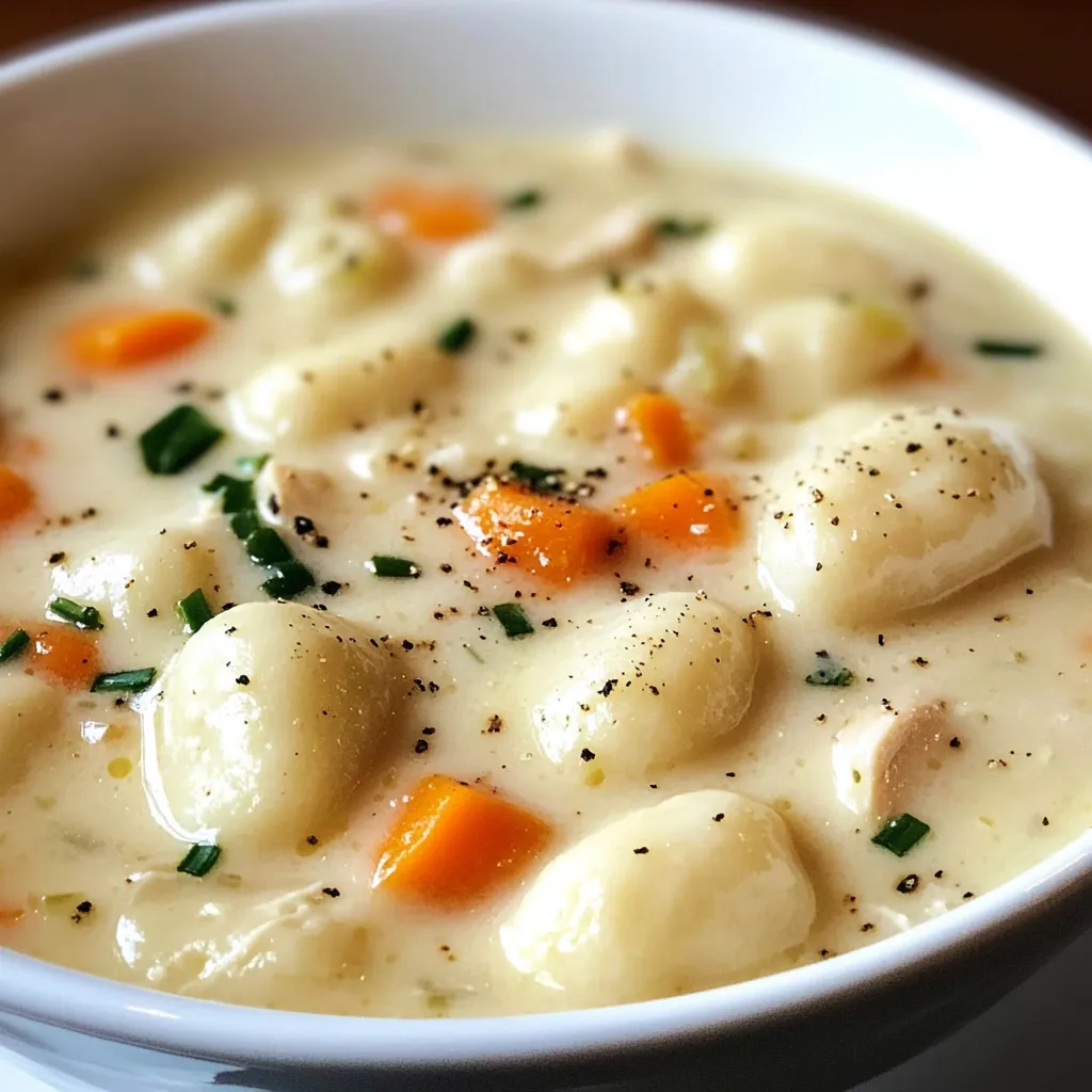 Einfache cremige Hähnchen-Gnocchi-Suppe