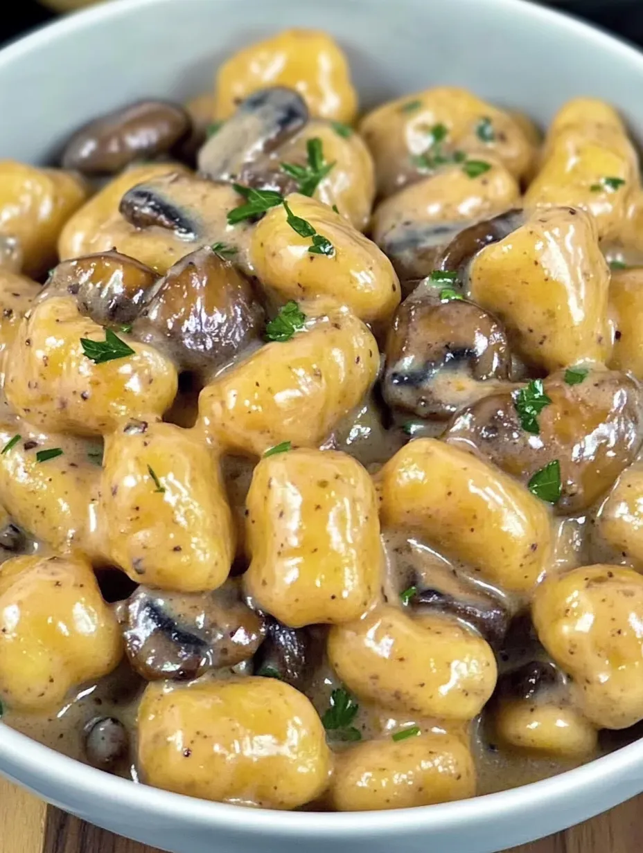 Gnocchi in Sahnesoße mit Pilzen und Speck – Würzig und Lecker