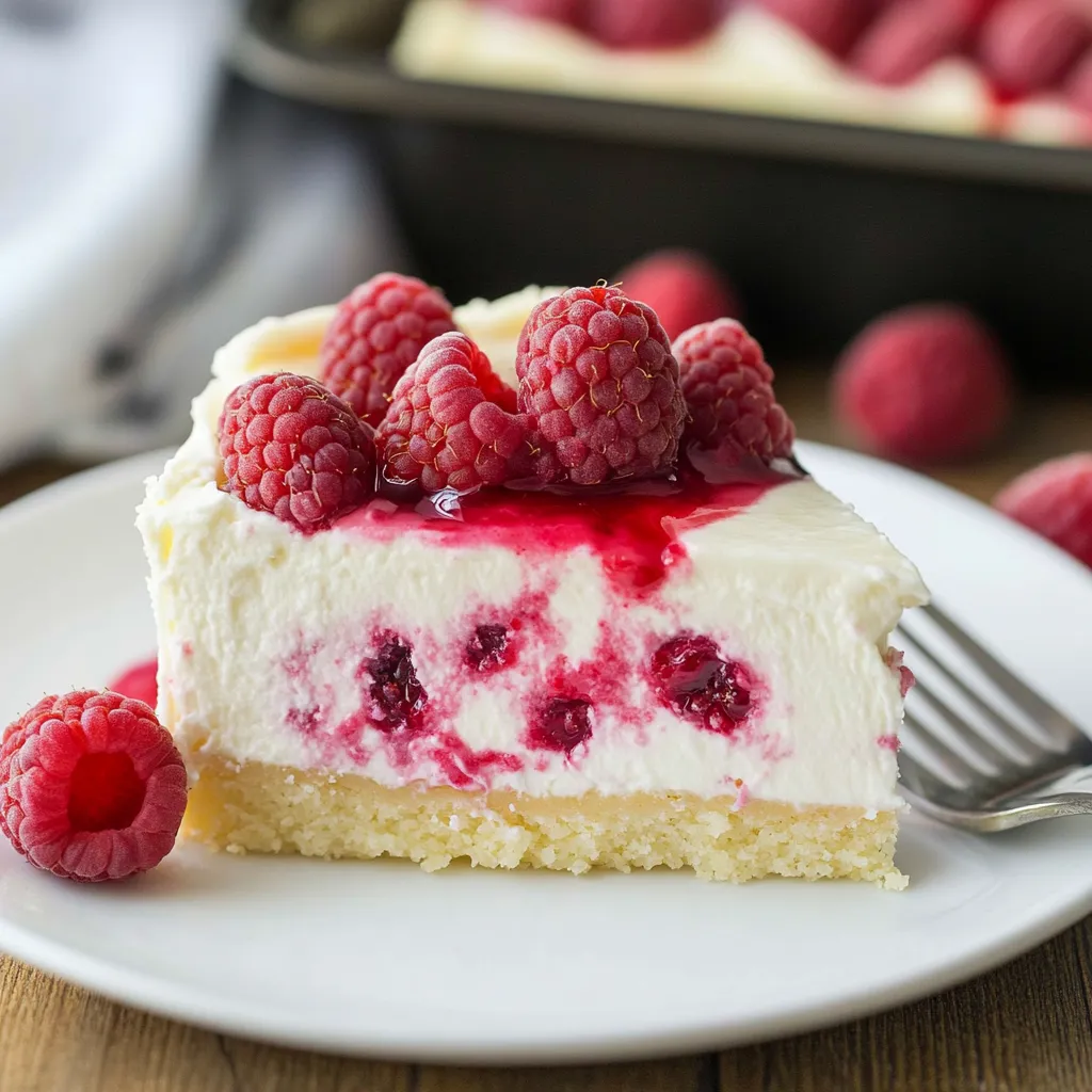 White Chocolate Raspberry Poke Cake angeschnitten