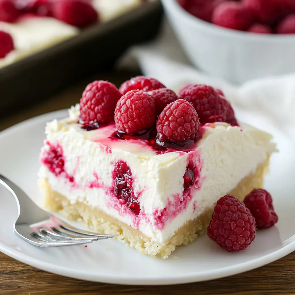 Nahaufnahme White Chocolate Raspberry Poke Cake