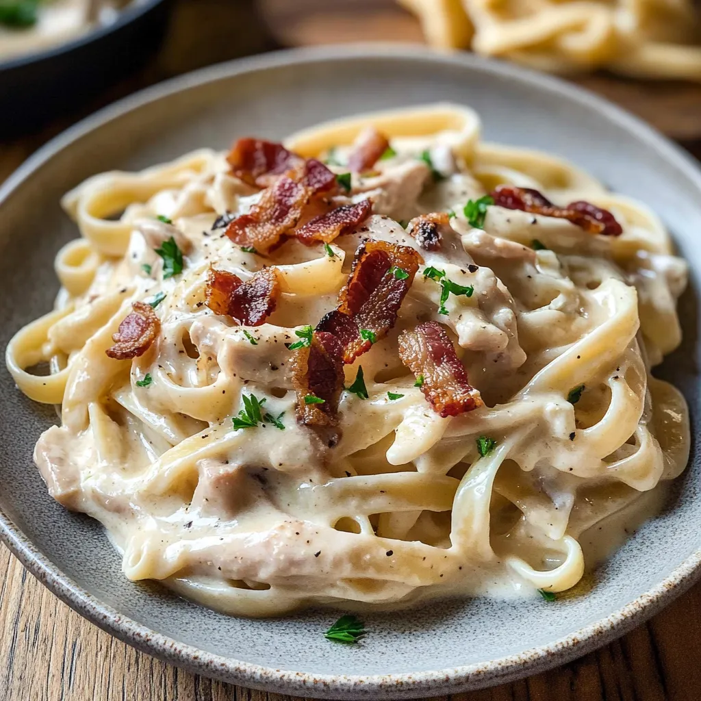 Cremig-leichte Hähnchen-Carbonara leicht gemacht