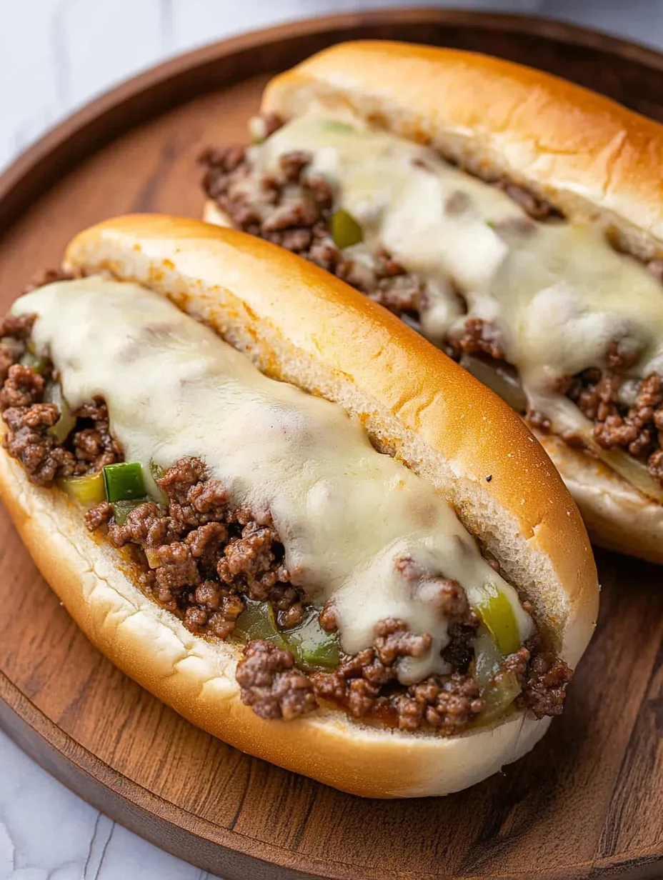 Schneller Philly Cheesesteak mit Hackfleisch