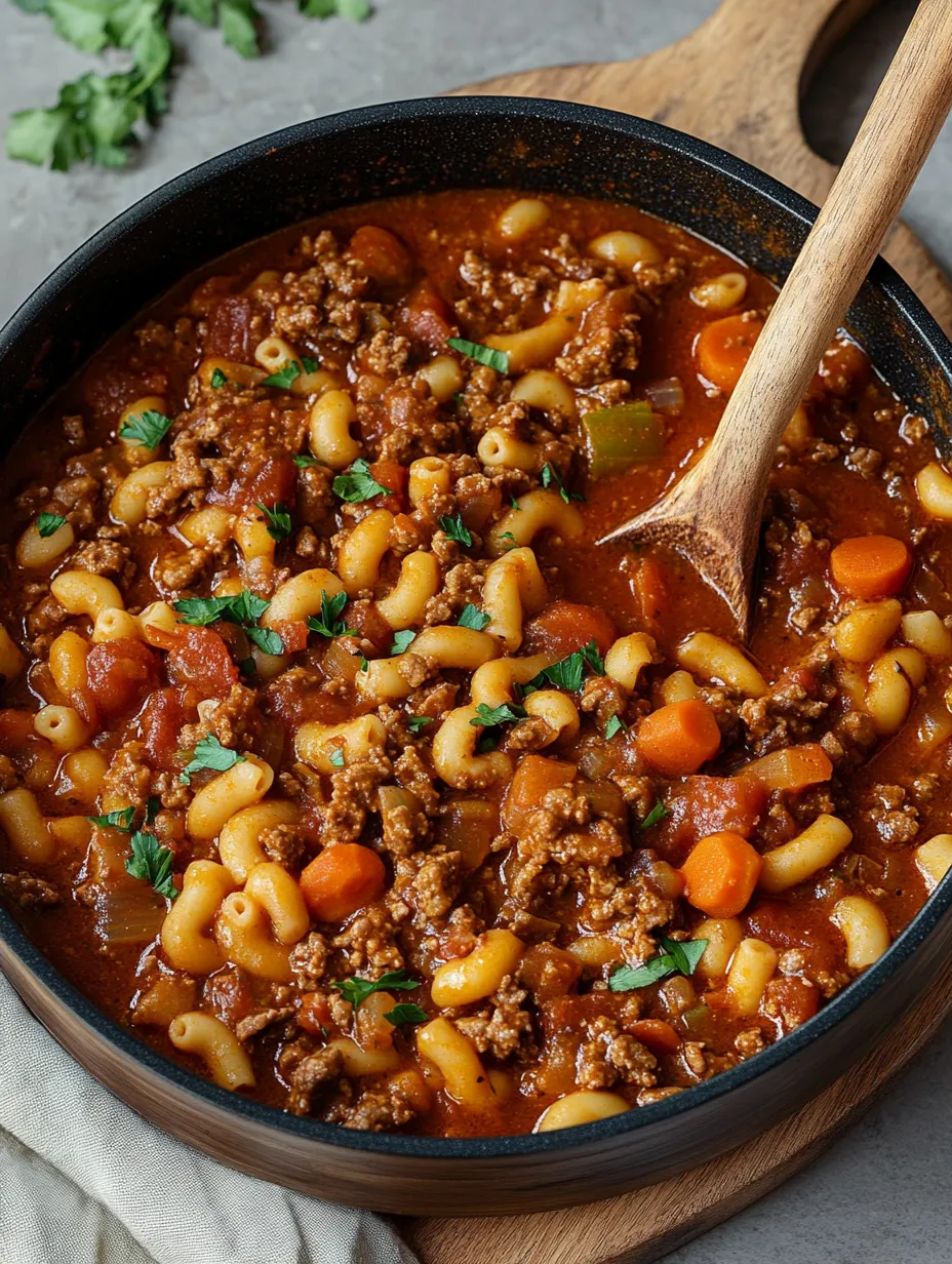 Einfaches nostalgisches amerikanisches Gulasch