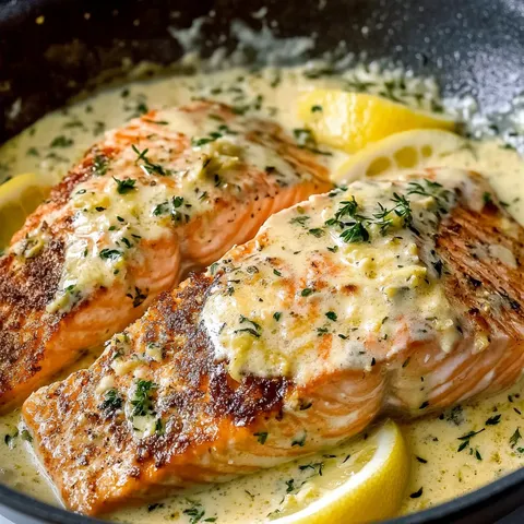 Ofenlachs in Zitronenbuttersauce