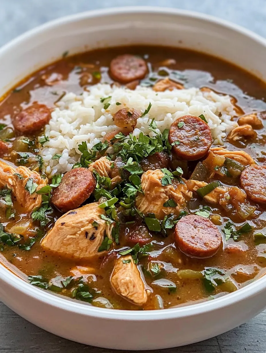 Hähnchen und Wurst Gumbo selbstgemacht