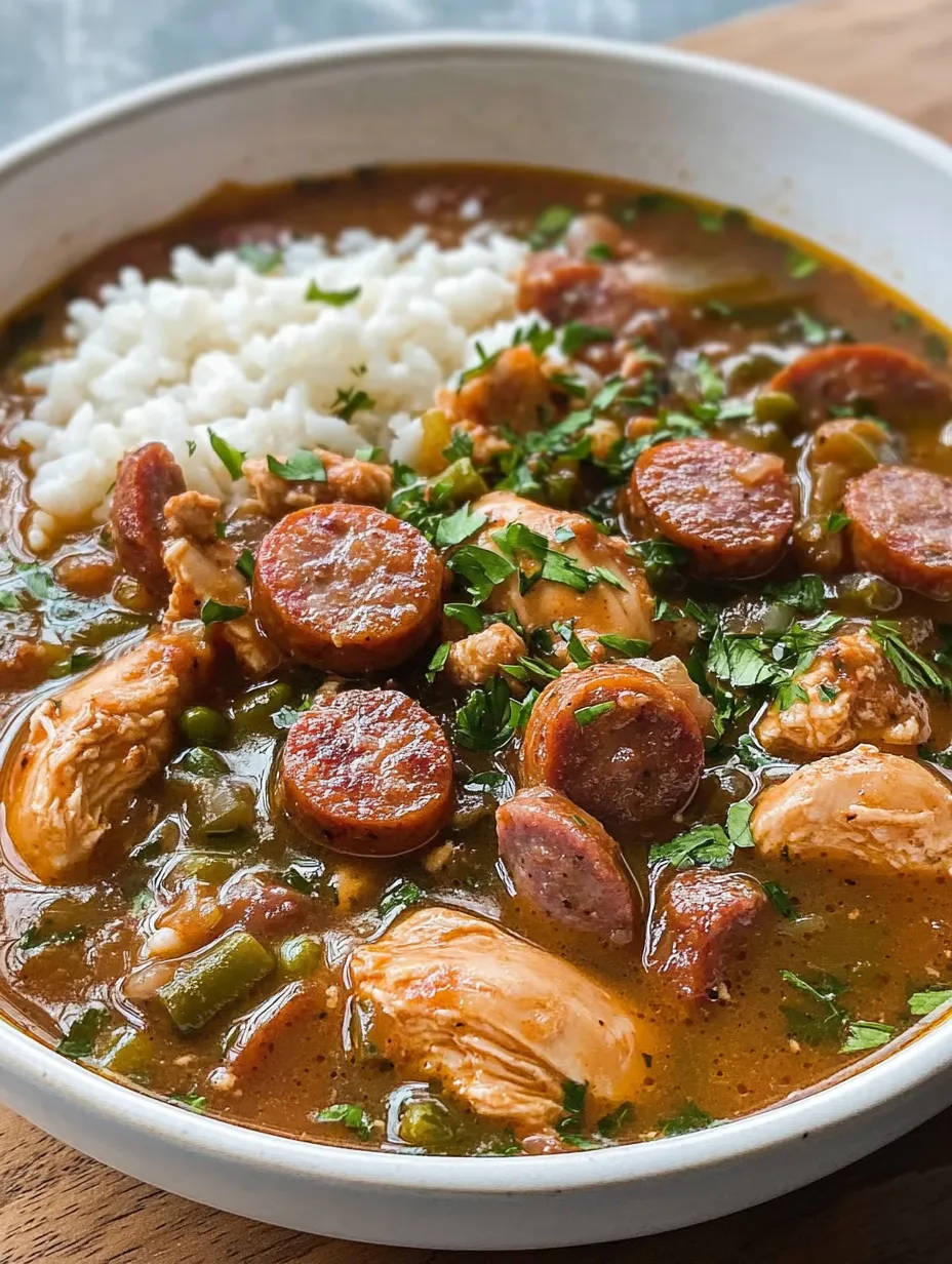 Selbstgemachtes Hähnchen-Wurst-Gumbo