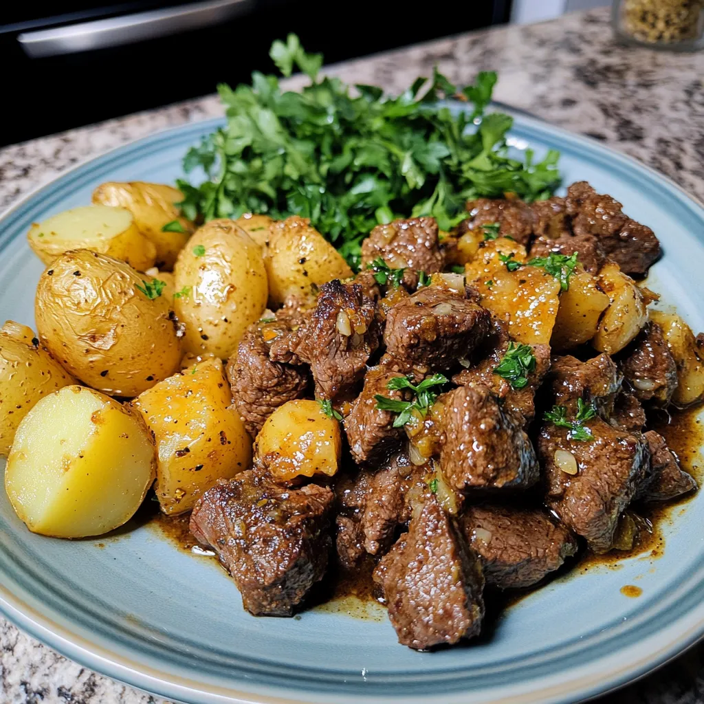 Butterzartes Steak mit Kartoffeln aus dem Slow Cooker