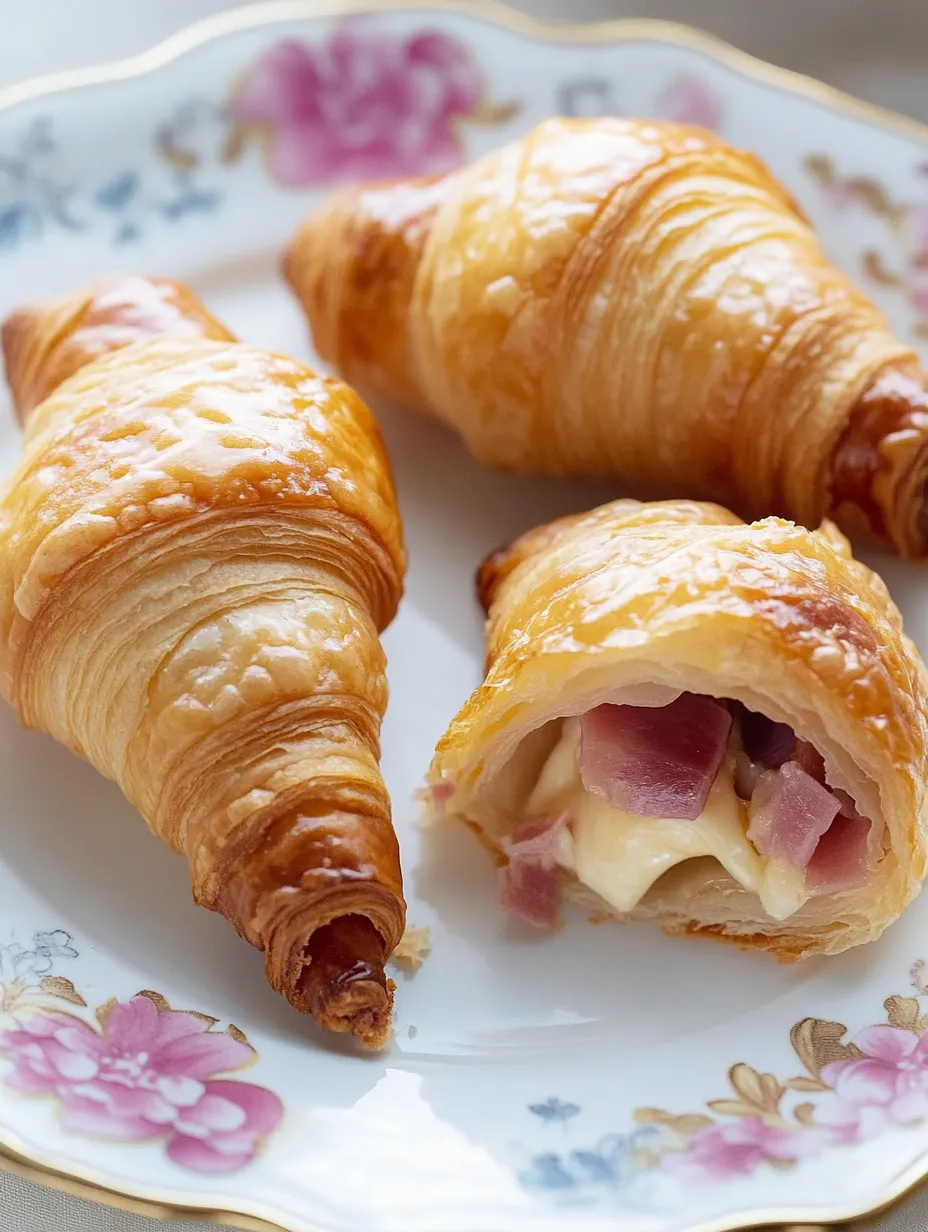 Schinken-Käse-Hörnchen mit Frischkäseteig – Schön würzig