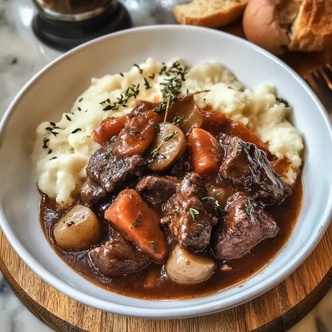 Klassisches zartes Rind Bourguignon