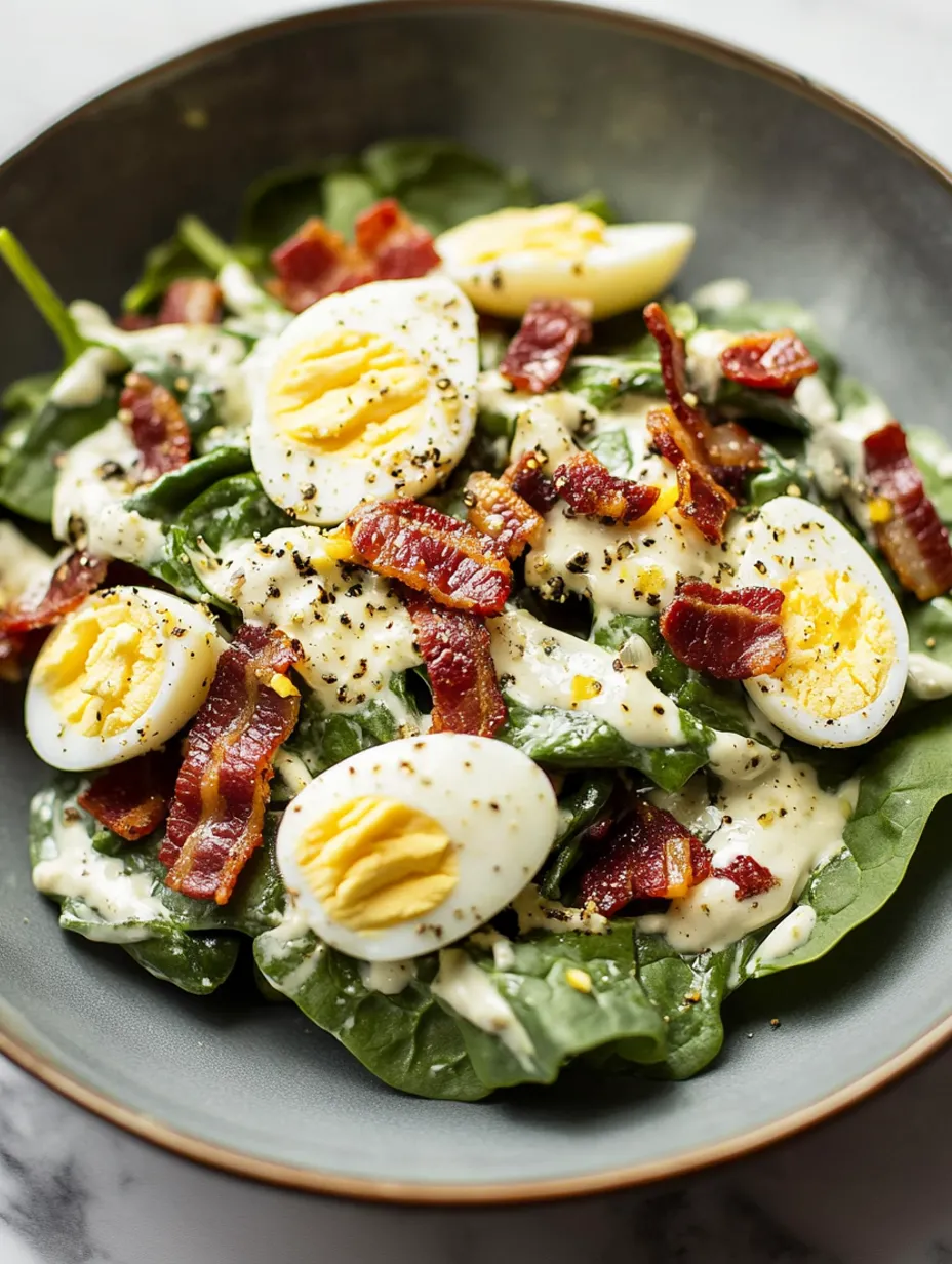 Spinatsalat mit Bacon & Ei