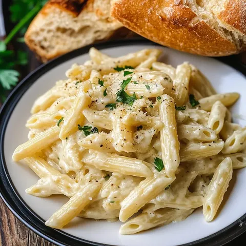 Cremige Knoblauchpenne